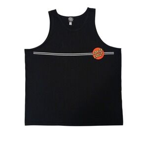 Santa Cruz Skateboards Tank Top 2XL Classic Dot Black Graphic Sleeveless Cotton